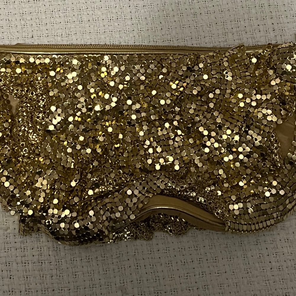 80s gold shimmering hand bag